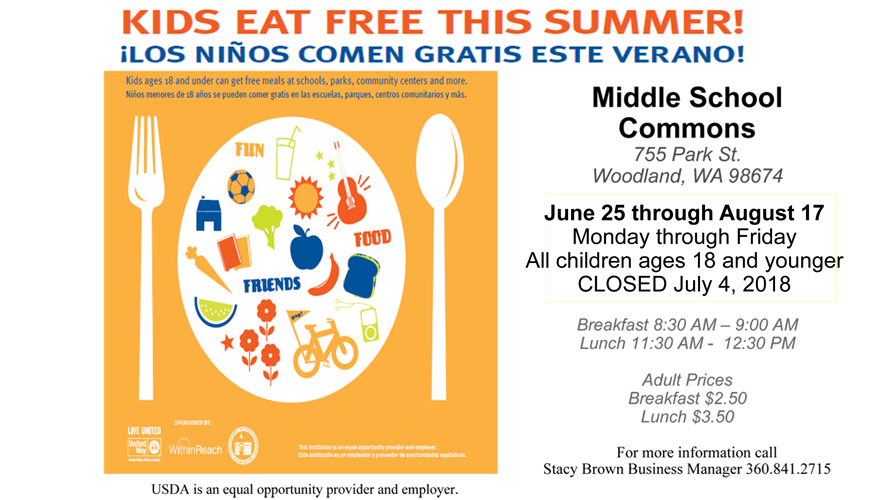 Kids eat free this summer from June 25 through August 17, 2018!