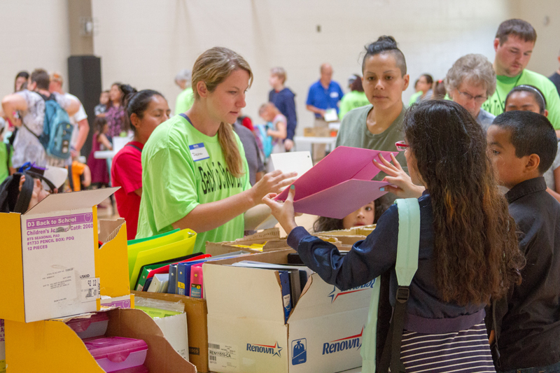 Woodland Public Schools’ Back to School Bash 2018 gave away nearly 800 free backpacks to students in need attending Woodland, Kalama, and La Center school districts