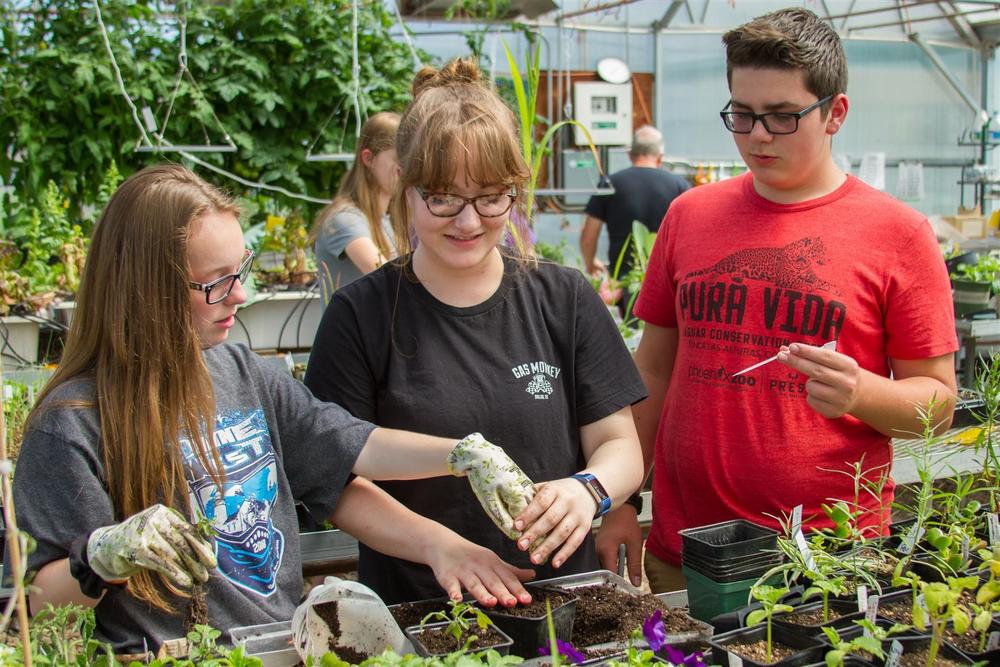 Horticulture students at Woodland Middle School learn how to research plants, make their own herbicides, grow plants from seeds and more!