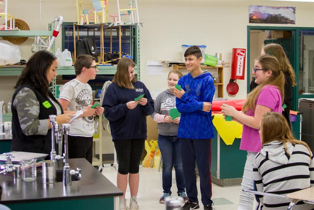 Woodland Middle School students learn how dropping out of high school could affect their futures during special in-school workshop