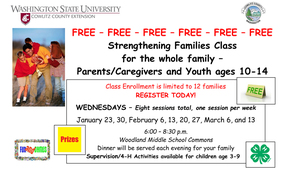 Families of youth ages 10-14 can participate in a free Strengthening Families class